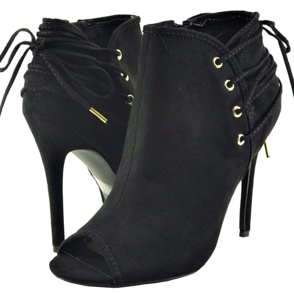 HP‼️ Noemi Lace Up Accent Peep Toe Bootie - Picture 4 of 8